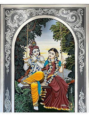 Madhuban - Radhey and Krishna | Acrylic on Canvas | By Prakash Garg
