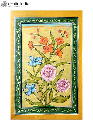 Colorful Pichwai Flower Painting | Watercolor Color On Handmade Paper | By Gaurav Rajput