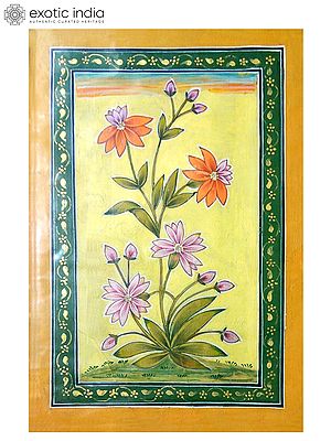 Orange And Pink Lily | Watercolor Color On Handmade Paper | By Gaurav Rajput