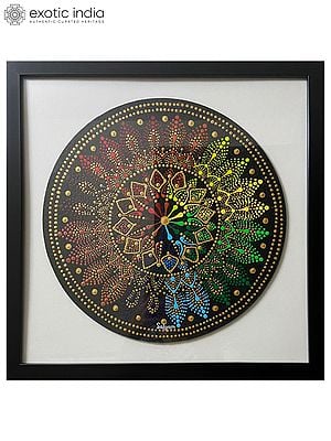 Colorful Floral Mandala Painting - Fine Dot Art | Acrylic Painting | By Satyam Singh | With Frame