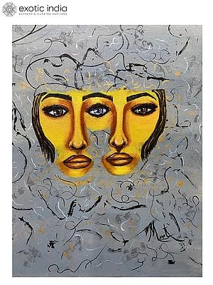 The Face - A Deep Secret | Acrylic Painting by Manmeet Kaur | With Frame