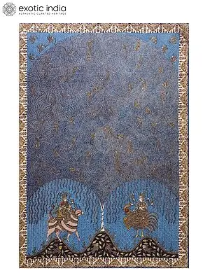 Goddess Meldi And Bahuchar Under The Tree | Natural Colors On Cloth | By Sohan Chitara