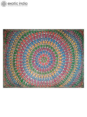 Matsya Chakra | Natural Colors on Handmade Paper | By Archana Jha