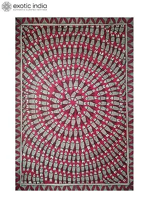 Unity Of Fishes Life | Natural Colors On Handmade Paper | By Archana Jha