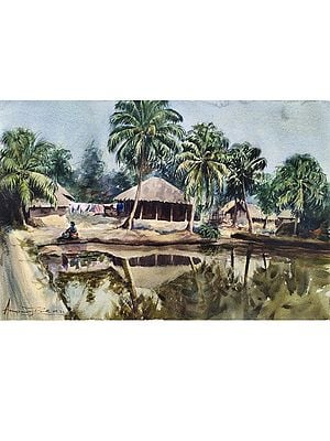 Village Beauty | Watercolor Painting by Anupam Pathak