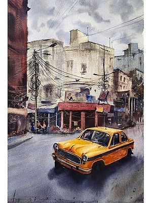 Kolkata Cityscape | Watercolor Painting by Anupam Pathak