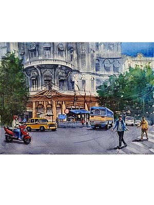 Kolkata Cityscape | Watercolor Painting | By Anupam Pathak
