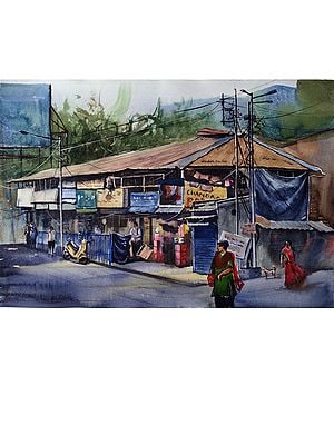 Old Cityscape | Watercolor Painting by Anupam Pathak