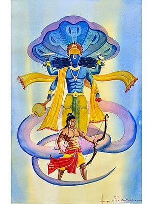 Lord Vishnu | Watercolor Painting | By Anupam Pathak