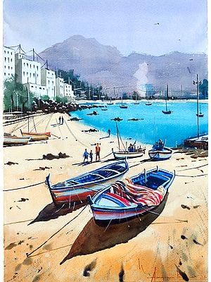 Boats | Watercolor Painting | By Anupam Pathak