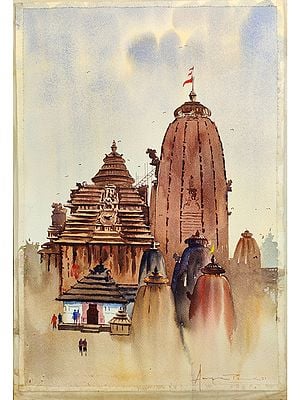 Lingaraja Temple | Watercolor Painting by Anupam Pathak