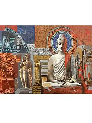 Bharat 11 - Meditative Buddha | Acrylic On Canvs | By Maadhvan Goyal