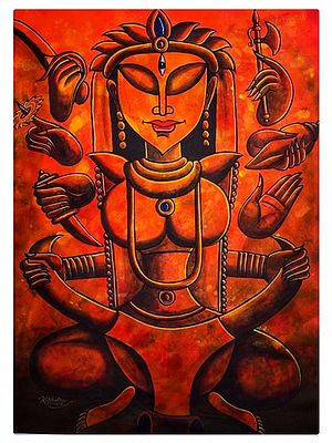 Ashtbhuj Durga | Acrylic Colors On Canvas | By Kirtiraj Mhatre