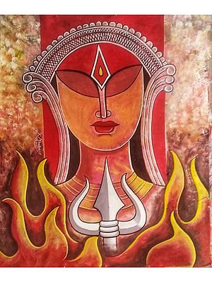 Meditating Durga | Acrylic Colors On Canvas | By Kirtiraj Mhatre