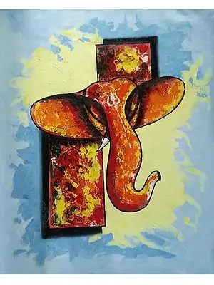 Abstract Ganesha | Acrylic Colors On Canvas | By Kirtiraj Mhatre