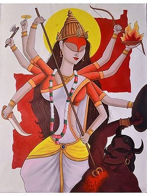 Mahishasuramardini Durga | Acrylic Colors on Canvas by Kirtiraj Mhatre