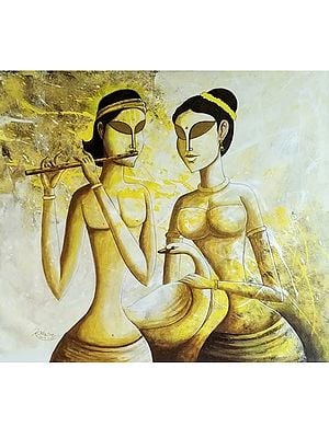Inner Voice - Bond Of Radha And Krishna | Acrylic Colors On Canvas | By Kirtiraj Mhatre