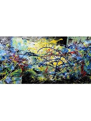 Abstract Colorful Waves Painting | Acrylic Colors On Canvas | By Kirtiraj Mhatre