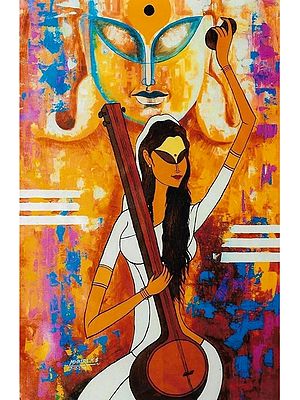 Vitthal Naam - Meditative Meera | Acrylic Colors on Canvas | By Kirtiraj Mhatre