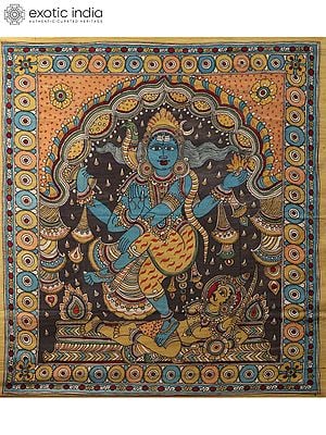 Dancing Shiva (In His Form as the Cosmic Dancer) | Kalamkari Art