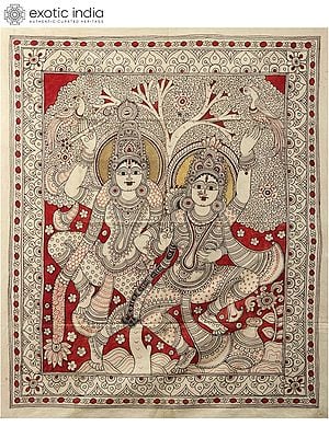 Dancing Radha Krishna | Kalamkari Painting