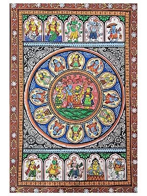 Krishna Leela - Ten Incarnations of Lord Vishnu | Natural Stone Colors | By Surendra Nath Swain