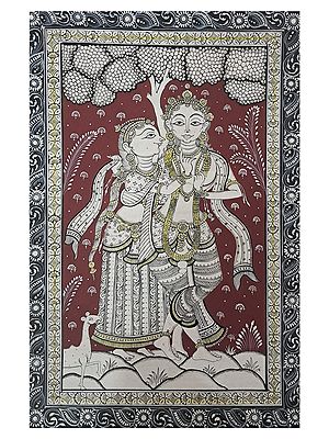 Divine Radha and Krishna | Natural Stone Colors | By Surendra Nath Swain