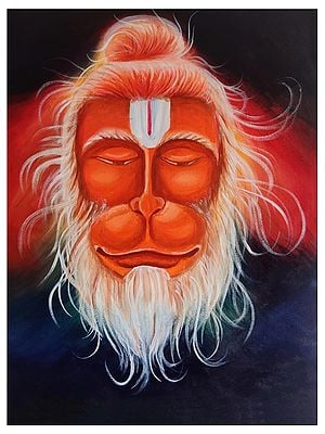 Lord Hanuman | Acrylic Paint on Stretched Canvas | By Suma Vivek