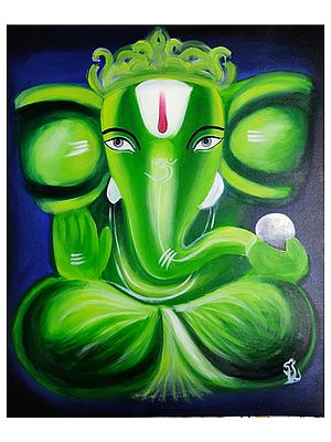 Attractive Ganesha | Acrylic Paint On Stretched Canvas Sheet | By Suma Vivek