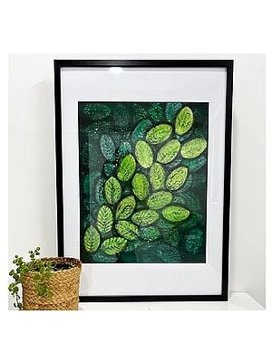 Beauty of Leaf Painting | Acrylic Paint with Frame | By Suma Vivek