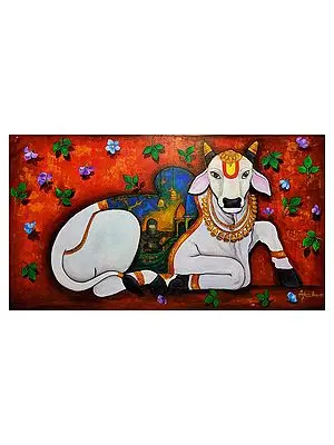 Bull - The Nandi | Acrylic On Canvas | By Arjun Das