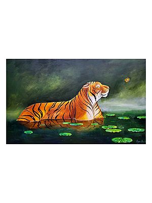 The Night Tiger | Acrylic On Canvas | By Arjun Das