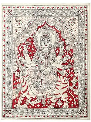 Goddess Durga | Vintage Kalamkari Painting
