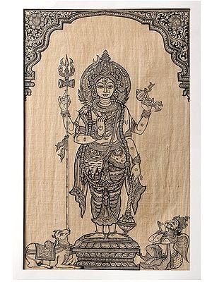 Harihara - The Deity Who is Both Shiva and Vishnu | Fine Patachitra Painting