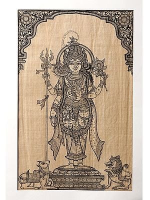 Ardhanarishvara (Shiva-Shakti) | Fine Patachitra Painting
