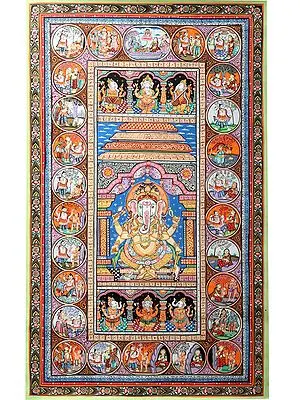 Life Story of Lord Ganesha | Superfine Patachitra Painting