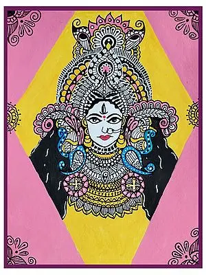 Goddess Durga Painting by Deeksha Salame | Watercolor and Pigment Ink Pen