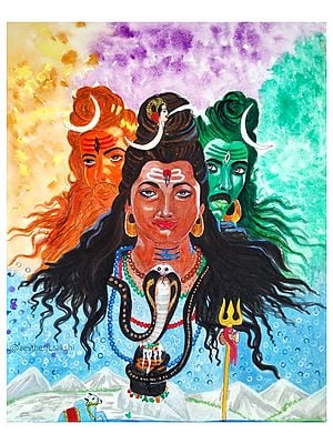 Lord Shiva Painting by Sakshi Thakur | Watercolor on Paper