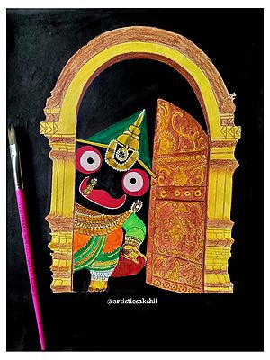 Painting of Lord Jagannath by Sakshi Thakur | Watercolor on Paper