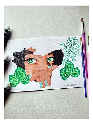 Sharp Eyes | Watercolor on Paper | By Sakshi Thakur