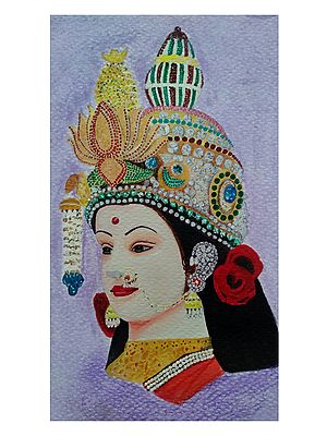 Goddess Durgeshwari | Watercolor on Paper | Painting by Sakshi Thakur