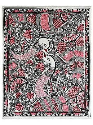 Attractive Peacocks In Madhubani | Acrylics On Paper | By Neha Singh
