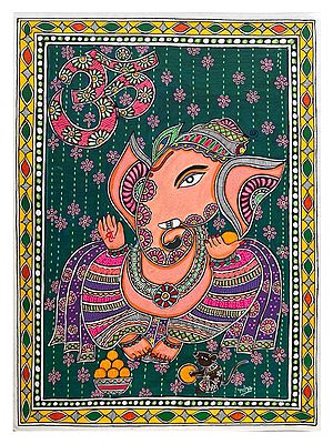 Beautiful Painting Of Lord Ganesha | Gouache Colors On Paper | By Neha Singh
