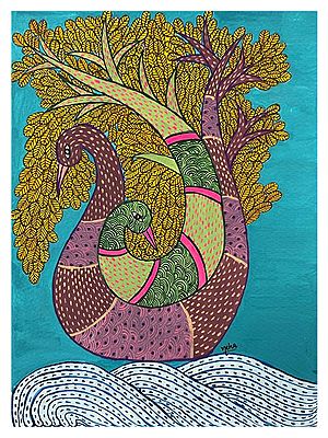 Tree Of Birds - Madhubani Painting | Gouache Colors | By Neha Singh