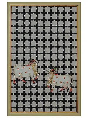 Kamdhenu Cows | Natural Color On Cloth | By Jagriti Bhardwaj