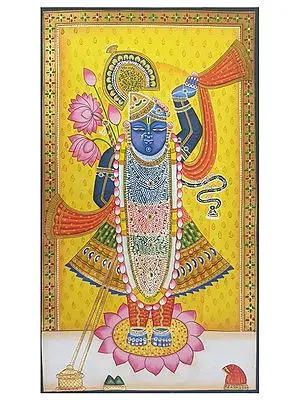 Standing Shrinathji | Natural Color On Cloth | By Jagriti Bhardwaj