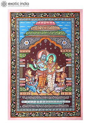 Devine Pair of Radha Krishna | Pattachitra Painting