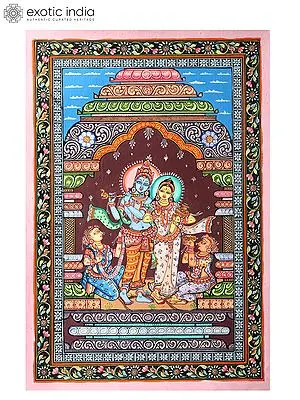 Divine Pair of Radha Krishna | Pattachitra Painting