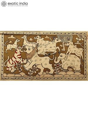 Beasts in The Wild | Kalamkari Painting