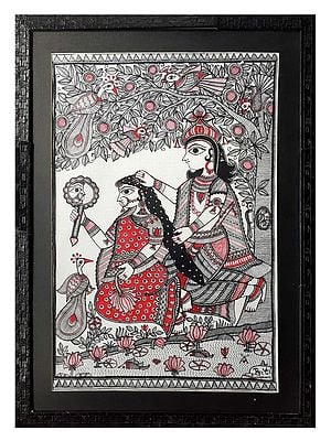Radha And Krishna - A Divine Bond | Natural Colors On Handmade Paper | By Priti Karn
